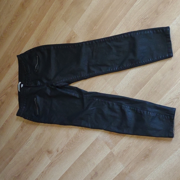 Coated Denim Size 11/12 Stretch Skinny Adam Levine Biker Goth Punk Moto - Picture 2 of 10